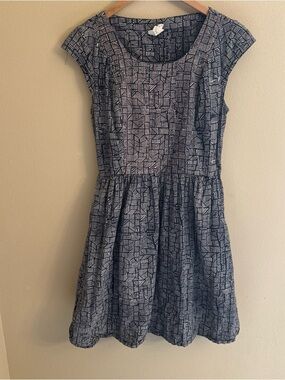 Mata Traders Cotton Aztec Boho Tribal Print Shift Dress Medium Pockets Summer